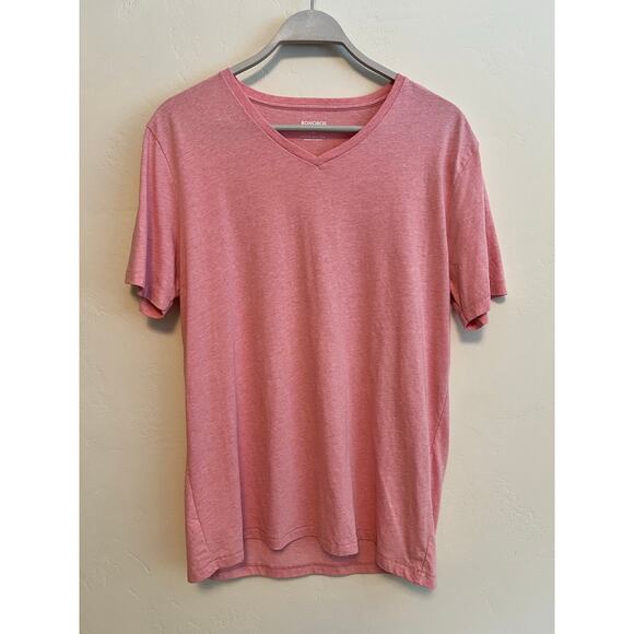 Bonobos Men’s Flamingo Pink V-Neck Casual Standard Fit T-Shirt Size: Medium - Picture 1 of 5